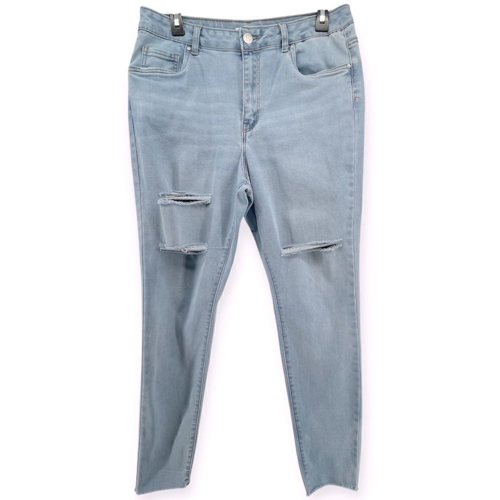 Refuge Miami High Rise Super Skinny Stretch Distressed Raw Hem Skinny Jeans 11